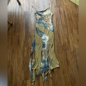 Unique maxi dress / multi color / zebra print